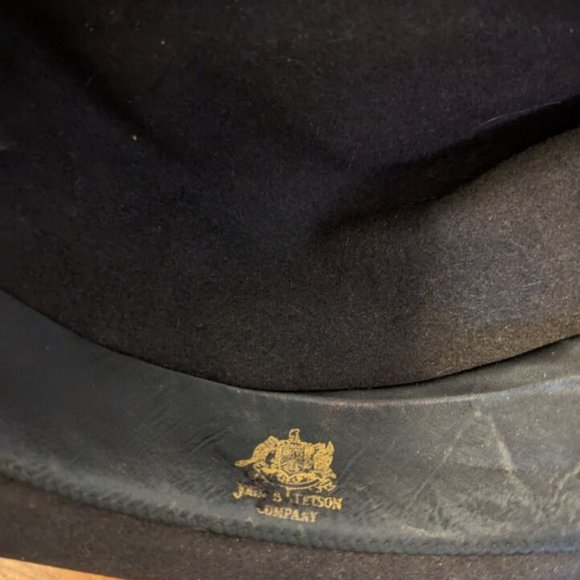 Vintage John B. Stetson Whippet Hat Small Black Felt - Picture 3 of 7